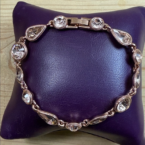 Givenchy Jewelry - Givenchy Rose Gold Bracelet with Clear Crystals